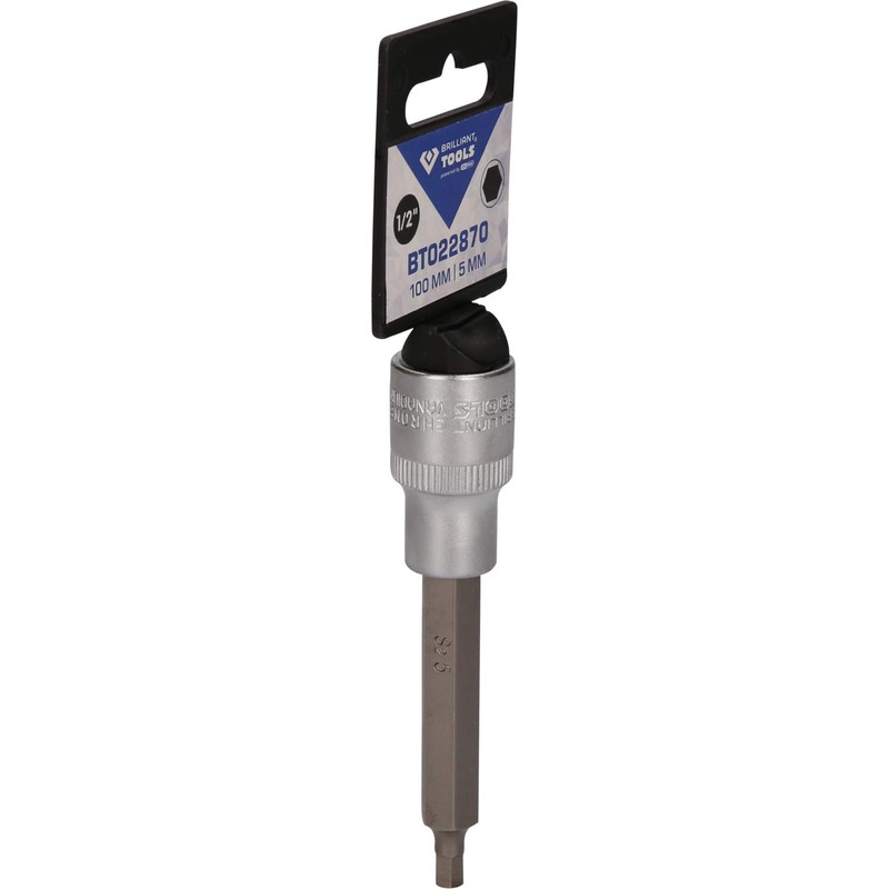 BRILLIANT TOOLS BT022870 1/2 Inch Hex Socket Bit Socket, 100
