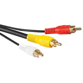 auvisio Audio Video Cable: Composite Video Cable 3x RCA Male to 3x RCA Male 1.5m (3x RCA Cable, RCA Cable (Audio/Video), Portable)