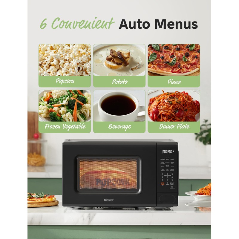 COMFEE CMO-C20M1WB Countertop Microwave Oven, 0.7 cu.ft Small Microwave with