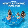 Swimline Manta Ray Inflatable Pool Ride On, Blue, 84" x