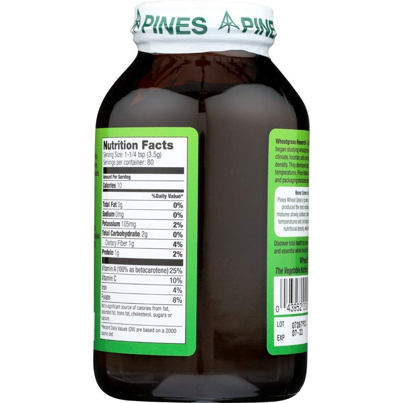 Pines Wheat Grass Powder, 10 Ounce - 3 per case.3