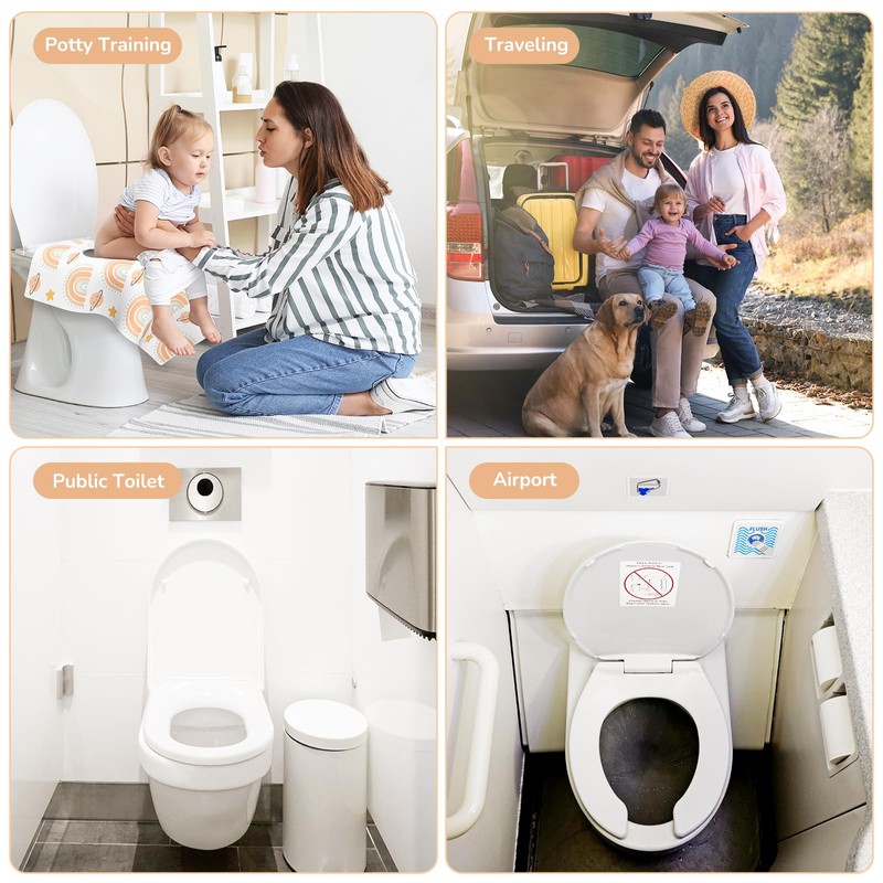 30 Pack Toilet Seat Covers Disposable, Individually Wrapped for Travel,