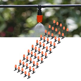 50Pcs Mister Nozzles, Adjustable Orange Irrigation Nozzle for Garden Greenhouse Agricultural Irrigation Patio Misting