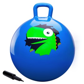 ZOOJOY 20 Inch Hopper Balls for Kids 5-12, Sit On Bouncy Ball with Handle, Inflatable Hippity Hop for Indoor/Outdoor Play, Dinosaur Jumping Toys for Boys & Girls Gifts with Air Pump