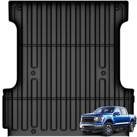 AUTOSAVER88 Truck Bed Mat Fit for 2015-2024 2025 5.5 FT Ford F150 & 2022-2024 Lightning Vehicle Bed Liner, TPE All Weather 2024 2025 F-150 Accessories Heavy Duty Pickup Bed Liner, Black
