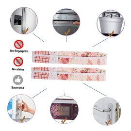 COLLBATH 1 Pair Fridge Handle Covers Protective Gloves for Refrigerator Freezer Door Handles Stylish Kitchen Appliance Decor Durable Washable