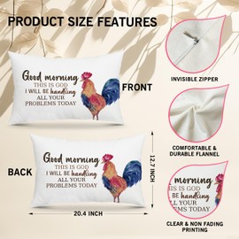 Bible Verses Throw Pillow Covers, Christian Gifts Religious Gifts for Women Men Prayer Pillow for Kneeling, Rooster Cushion Cover Pillow Case Home Office Decor for Couch Prayer Room Living Room -66
