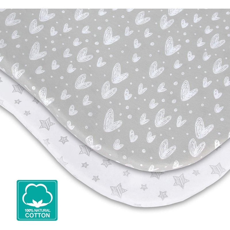 SPRINGSPIRIT Next To Me Crib Sheets 2 Pack,100% Jersey Knit