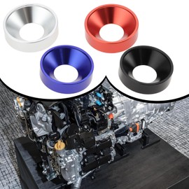 SG Store Pack of 25 M8 x 18 x 5 mm Countersunk Washers Aluminium Alloy Colourful Seals Contains 5 Pieces Each in Black/Red/Blue/Silver/Gold for Car Furniture Screw Accessories