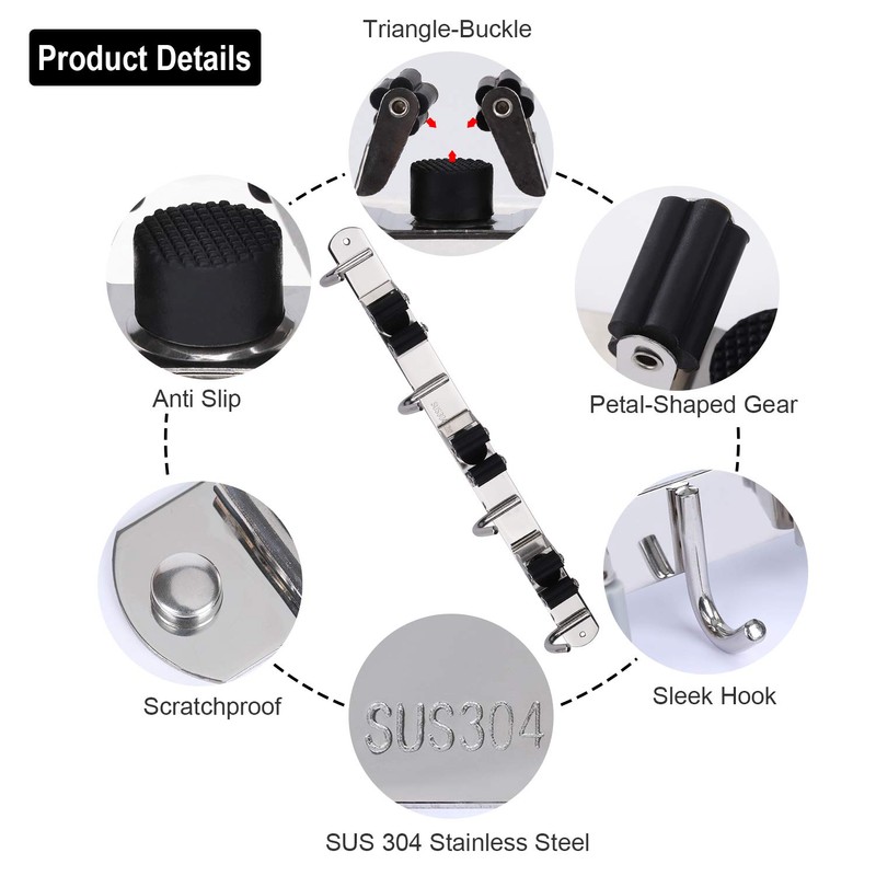 MaoXinTek Mop Holder Stainless Steel Wall Mount Broom Tool Holder