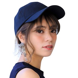 14+ ICHIYON PLUS icap0302 Men's Cap, Deep, Large Size, Spring, Summer, Large, Plain, Beige, 100% Cotton, Hand Washable, Size Adjustable, Golf, Simple, Easy to Match, navy