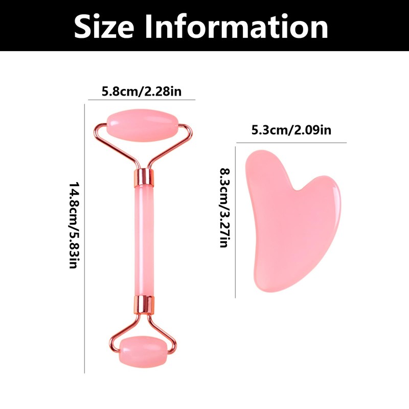 1 Set of Gua Sha Set and Jade Roller, Face