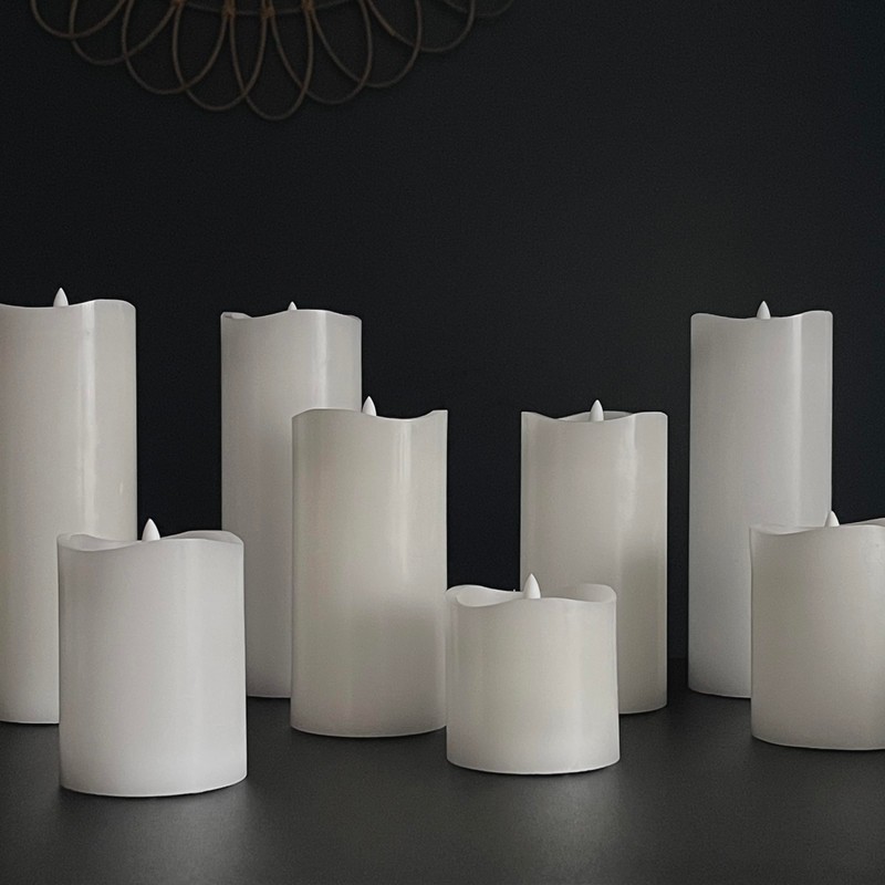Stonebriar 3 Count Ivory Real Wax 3x6 Flameless LED Pillar