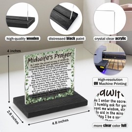 Midwife's Prayer Gift, Midwife Gifts, Midwife Appreciation Gift, Midwife Thank You Gift, Prayer Gifts for Women Midwife Nurse Obstetrician OBGYN Doctor Delivery Birth Center, Decorative Signs WDE5