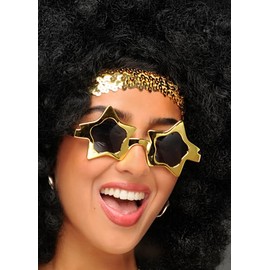 Womens 70s Gold Sequin Disco Headband