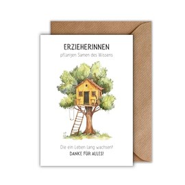 WBdesignz Thank You Card for Educators with Envelope - Stylish Thank You Card with a Beautiful Saying "Herzliche Dankeschön" [German Language] Stylish Thank You Card for Educators Caregivers
