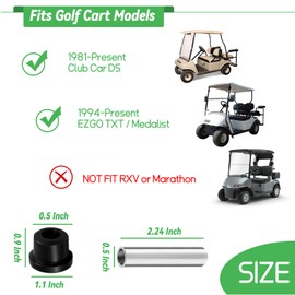 Cartalia Golf Cart Rear Leaf Spring Bushing Kit for 1994-Up EZGO TXT/Medalist and 1981-Up Club Car DS Gas/Electric, Replace Polyurethane Bushing and Sleeves OEM # 70289-G01 70291-G02 1015583 - Black