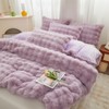 Roscloud Rabbit Plush Kids Girls Purple Comforter Sets Queen -