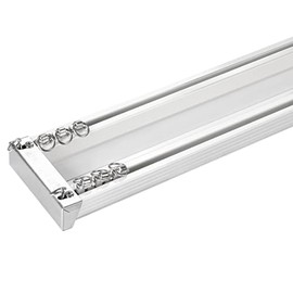 ZSHINE Heavy-Duty Curtain Conjoined Double Track rails Ceiling Mounting for Living Room Bedroom Room Divider (White,6.6ft-9.8ft)