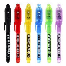 Invisible Ink Pen, MALEDEN Spy Pen with UV Light Magic Marker Kid Pens for Secret Message and Party Goody Bag Stuffer (6)
