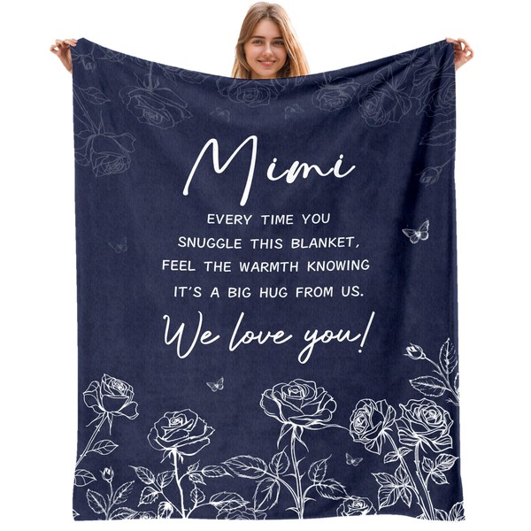 AJIIUSV Mimi Gifts, Mimi Blanket, Gifts for Mimi Mothers Day,