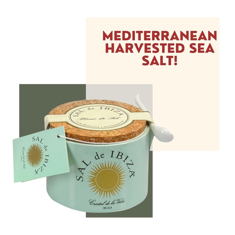 Sal De Ibiza Fleur de Sel, Ceramic Jar, 4.4-Ounce