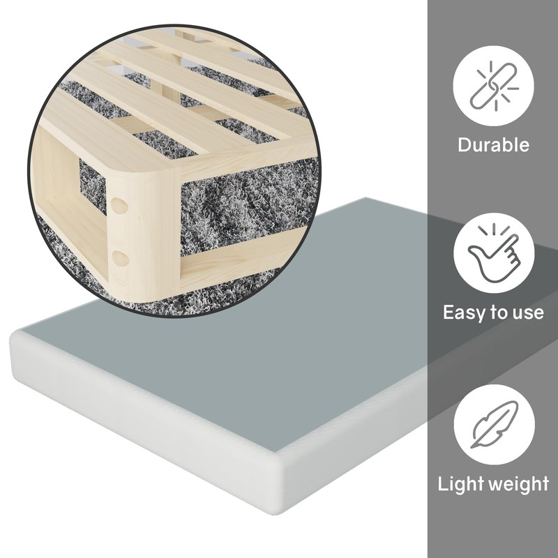 Greaton, 8-Inch Sturdy Box Spring for Mattress Support-Durable and Easy