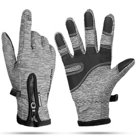 ActFun Winter Gloves, Anti Slip Touchscreen Windproof Cycling Gloves, Warm Gloves Cold Weather Cycling Gloves for Men Women Walking Riding Driving, Grey