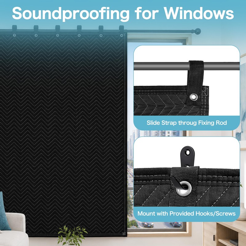 2-Pack Sound Dampening Moving Blankets, 48 x 78 in, 5