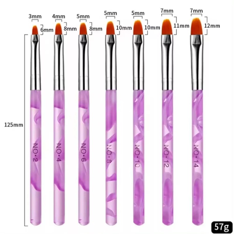 TIKA 7-Piece UV Gel Nail Art Brush Set, Flower Painting