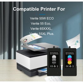 DMAOCO High Pages Verite 5 Ink Cartridge Replacement for Verite 55W ECO Plus (1Pack) Black