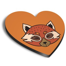 1x Heart MDF Magnet 6cm - Red Panda Bear Cute Animals Wild Cartoon - Fridge Locker Office Whiteboard Toolbox #58679