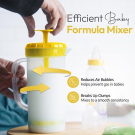 JBK Plastic Measuring Mixing Pitcher, BPA Free, Fridge Friendly Clear Water Jug for Iced Tea, Lemonade, Juices, Milk, Beverage Container, Aguas Frescas, Jarra, Pichel, Shatter-Proof, 1 Quart, Yellow