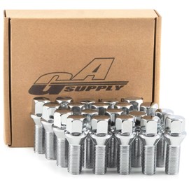 GAsupply 14x1.5 28mm Shank Lug Bolts, 20pcs Chrome Conical Seat 56mm Tall Lug Studs for Wheel Spacers, 17mm Hex