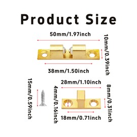 AUXBC 4PCS 50mm/2” Double Ball Tension Roller Catch Latch, Solid Brass Adjustable Dual Ball Roller Catch Latches Cabinet Door Hardware Fitting with Screws for Closet Furniture, Gold