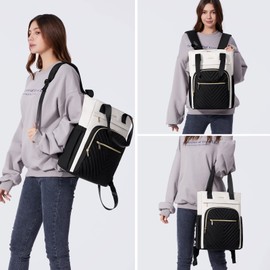 LOVEVOOK Backpack Womens 15.6 inch Laptop Rucksack Bags for Women 2 in 1 Ladies Tote Handbags Waterproof Women's Fashion Backpacks School Bag for Girls Casual Daypacks for Travel Business Uni