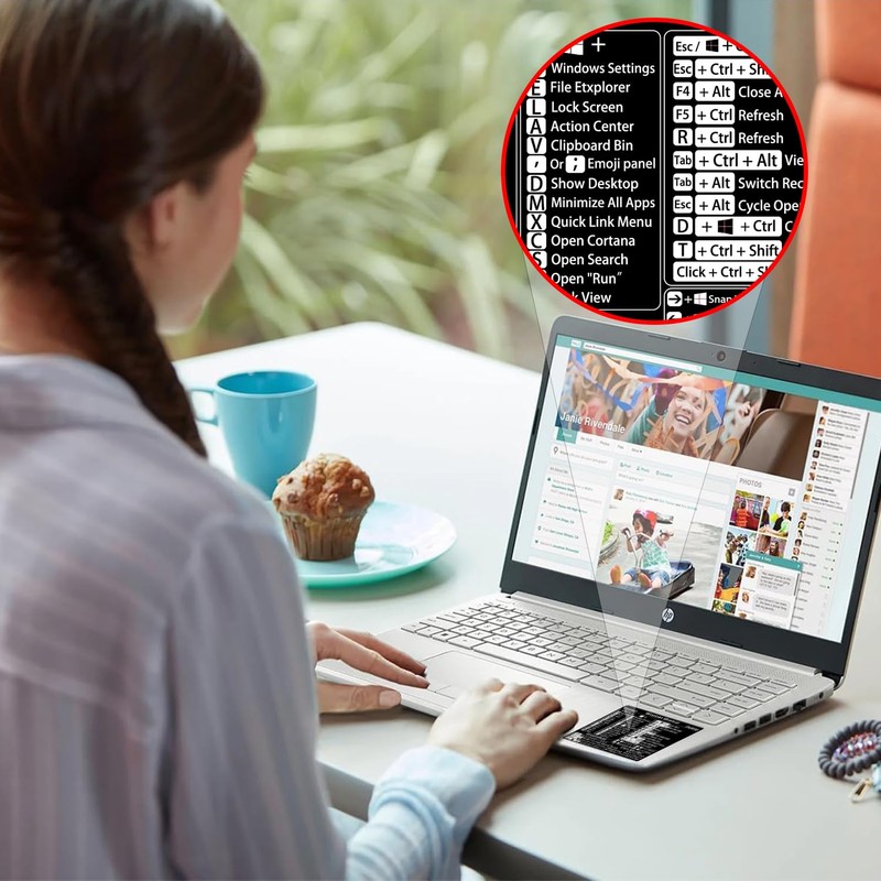 2-Pack丨Windows Shortcut Sticker丨, Keyboard Shortcut Vinyl Sticker, Laptop Keyboard Shortcuts