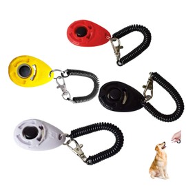 LYSAIMG 4 Packs Dog Training Clicker with Wrist Strap,Light Weight Easy to Use,Pet Training Clicke Effective Training Tools for Puppy Cat Birds Horses (Black,White,Red,Yellow)