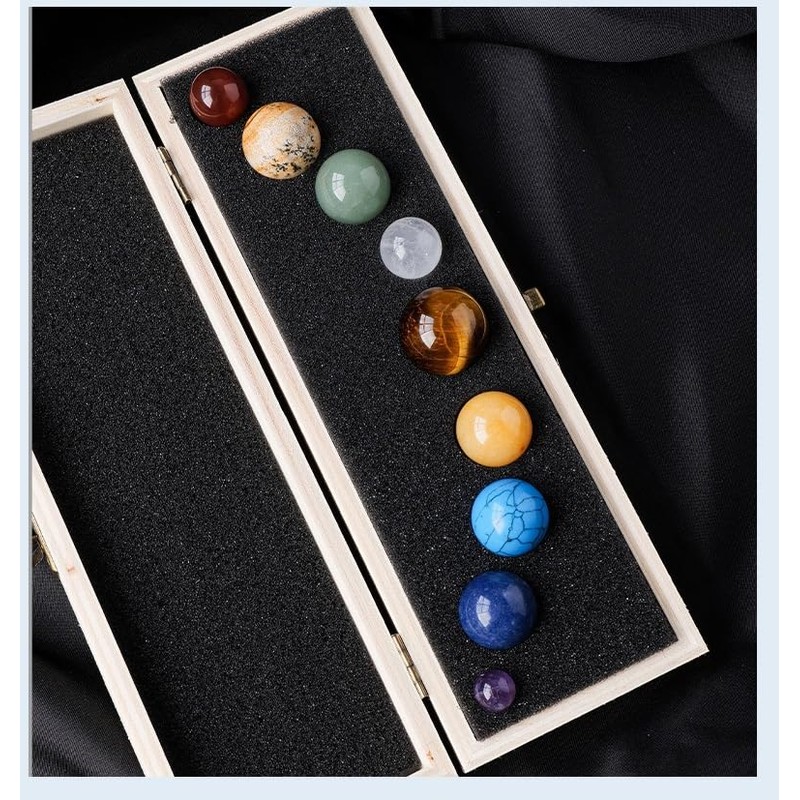 Natural Solar System 9 Planets Decorations Gemstones Sphere Galaxy Universe