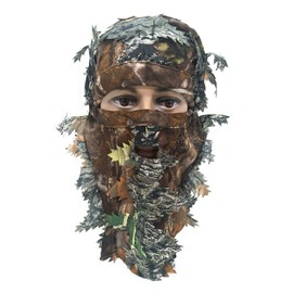 Camouflage Hat Balaclava 3D Full Face Mask Headwear Turkey Realtree Camouflage Headwear Hunting Shooting Cycling Tactical Comfortable Soft Balaclava Headwear, brown