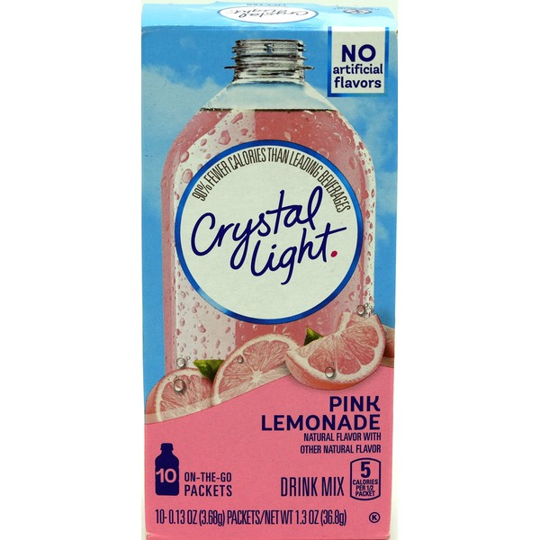 Crystal Light On The Go Pink Lemonade, 10-Count Boxes (Pack of 10)