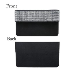 SPANICE 2 Pack Bling Bling Car Seat Organizer Front Seat Gap Filler with Crystal Rhinestones Diamond, PU Leather Car Seat Console Storage Organizer for Car Interior Accessories (2 Pack)