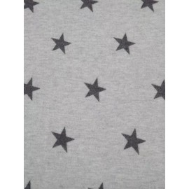 Gray Stars Jersey Knit Fabric Soft Sweater Celestial  By the Yard