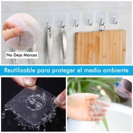 RUISTLI Ganchos para Pared 30 PCS,Ganchos Adhesivos para Pared Transparentes,Clavos Adhesivos para Pared Cosas para El Hogar,Gancho de Acero Inoxidable Impermeable,Colgar Toallas,Ganchos Cocina Baño