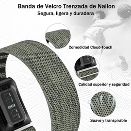 RFID Correa Trenzada De Nylon Para Whoop 5.0 Band Watch Band, Correa Deportiva Compatible con Whoop 5.0 - Unisex, Ideal para Correr, Gimnasio y Ciclismo (Verde)