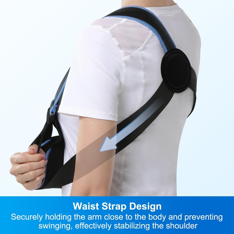 VELPEAU Arm Sling Shoulder Immobilizer- Rotator Cuff Support Brace- Comfortable