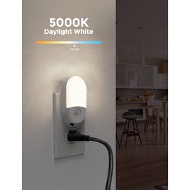 L LOHAS LED Motion Sensor Night Light, [2 Pack] Motion Activated Night Light, Daylight White, Adjustable Brightness, Motion Sensor Light Indoor Plug in for Nursery, Kids, Bedroom, Bathroom Nightlight