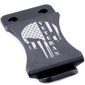 KYDEX Belt Clip for Holsters & Sheaths – (w/Punisher Skull - Veteran) - (Fits 1.50in Belts) - (Inside-The-Waistband/IWB) - (USA Made) - (2 Pack)