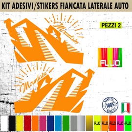 Jee Renegade 2311 Set 2 Aufkleber Seite 4 x 4 hinten Seitentür Geländewagen Motorhaube Auto Decal Off Road Mountain 2311 (037 Neonorange)