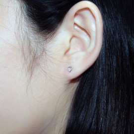 AoedeJ Minimalist Heart Stud Earrings Sterling Silver Earrings Small Heart Earrings for Women Girls (Style 5)